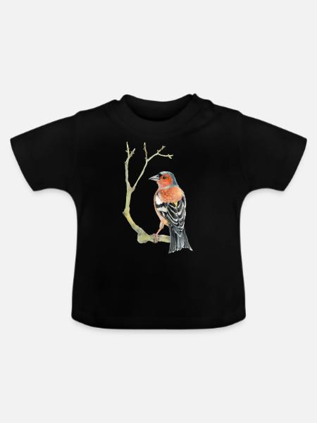 Buchfink - Baby Bio-T-Shirt mit Rundhals - Schwarz