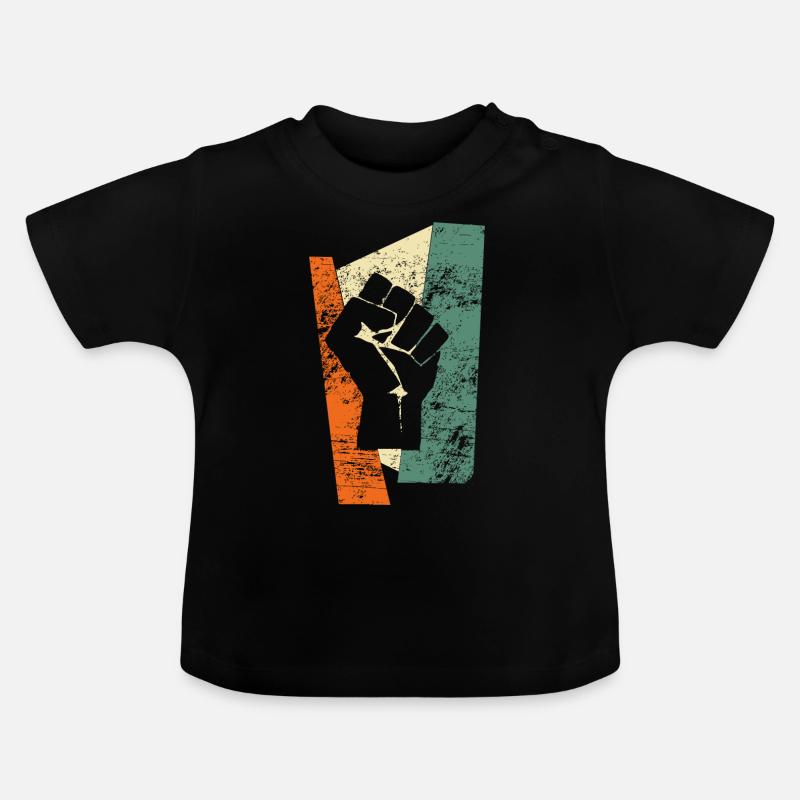 Poing - T-shirt bio col rond Bébé - noir