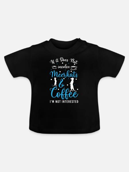 Erdmännchen Tiere Fels - Baby Bio-T-Shirt mit Rundhals - Schwarz