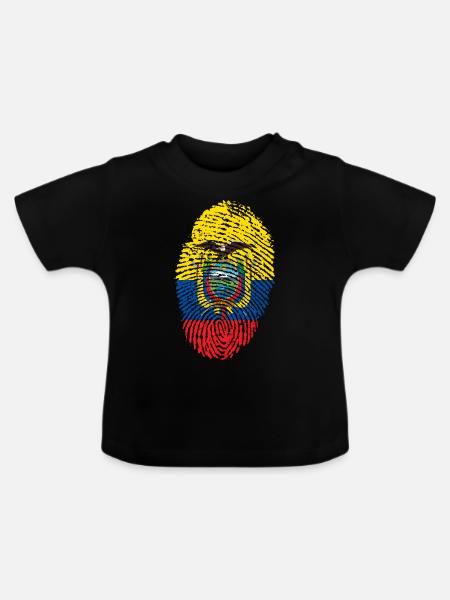 Ecuador - Baby Bio-T-Shirt mit Rundhals - Schwarz