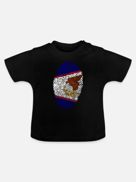 Amerikaner - Baby Bio-T-Shirt mit Rundhals - Schwarz