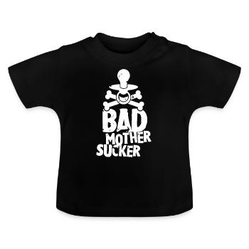 Evil Mother Sucker Baby Humour Sucette Métal - T-shirt bio col rond Bébé - noir - Devant