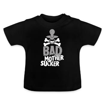 Evil Mother Sucker Baby Humour Sucette Métal - T-shirt bio col rond Bébé - noir - Devant