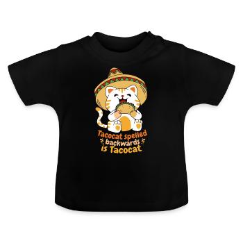 Tacocat Spelled Backwards Tacos Taco - Baby Organic T-Shirt with Round Neck - black - Front