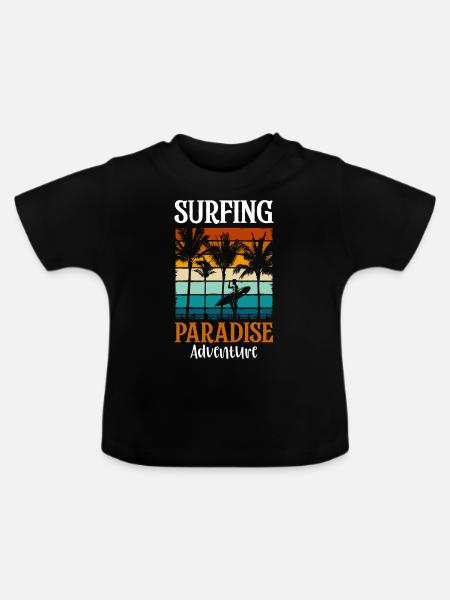 Sommer Sonne Sandstrand - Baby Bio-T-Shirt mit Rundhals - Schwarz