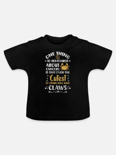 Krebs Konstellation Juni - Baby Bio-T-Shirt mit Rundhals - Schwarz