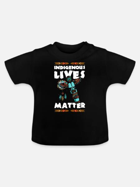 Indianisch Schädel Apache Häuptling - Baby Bio-T-Shirt mit Rundhals - Schwarz