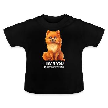 Spitz nain - T-shirt bio col rond Bébé - noir - Devant