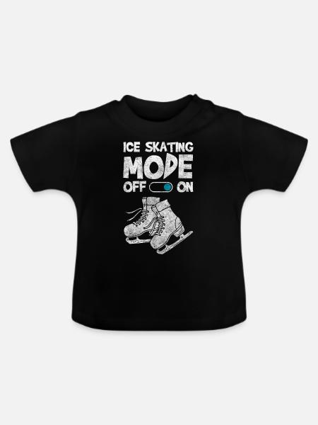 Eisläufer Cool Sportlich - Baby Bio-T-Shirt mit Rundhals - Schwarz
