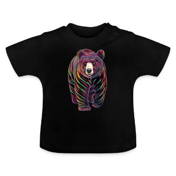 Bär Abstrakte Kunst - Baby Bio-T-Shirt mit Rundhals - Schwarz - Vorne
