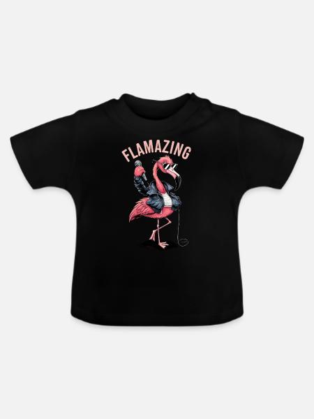 Flamazing - Baby Bio-T-Shirt mit Rundhals - Schwarz