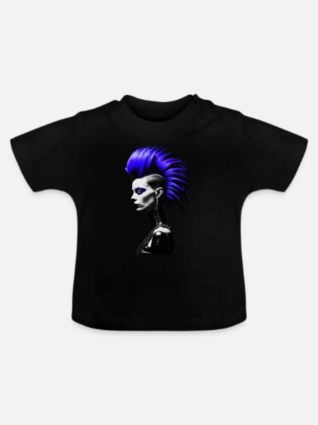 Punk Girl - Baby Bio-T-Shirt mit Rundhals - Schwarz