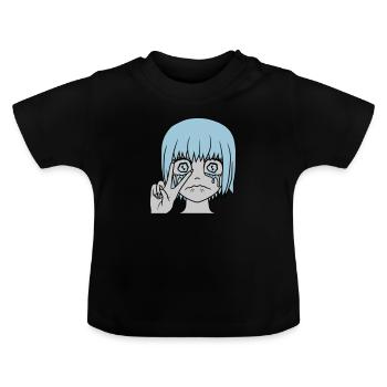 Victoire Main Signal Fille en pleurs - T-shirt bio col rond Bébé - noir - Devant