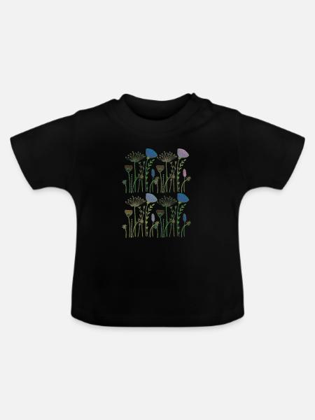 trockenblumen blumenwiese - Baby Bio-T-Shirt mit Rundhals - Schwarz