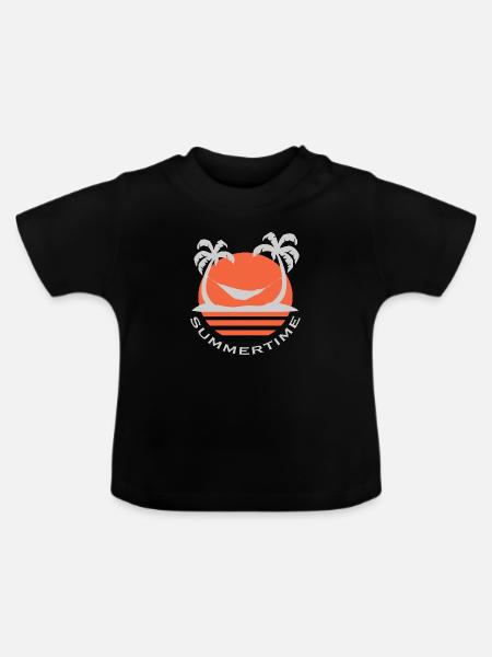 Sommer - Baby Bio-T-Shirt mit Rundhals - Schwarz