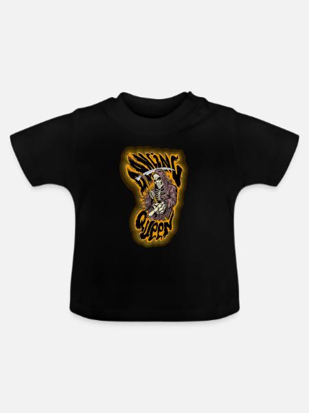 Todessensenmann mit Feuer - Baby Bio-T-Shirt mit Rundhals - Schwarz