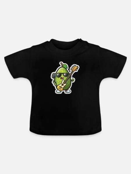 Avocado-Groove - Baby Bio-T-Shirt mit Rundhals - Schwarz