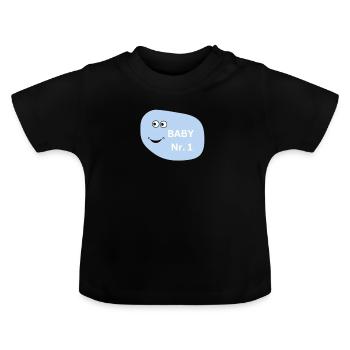 Baby Nummer 1 - Baby Bio-T-Shirt mit Rundhals - Schwarz - Vorne