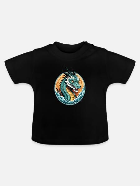 See Drachen - Baby Bio-T-Shirt mit Rundhals - Schwarz