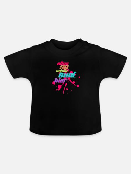 alles bunt - Baby Bio-T-Shirt mit Rundhals - Schwarz