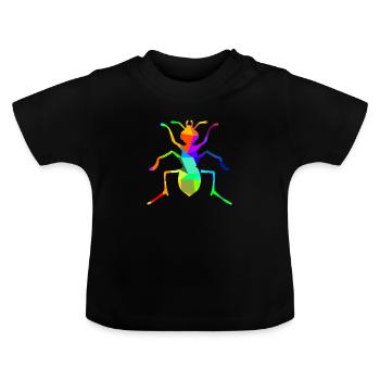 Ameise Insekt Regenbogen Tiere Polygon - Baby Bio-T-Shirt mit Rundhals - Schwarz - Vorne