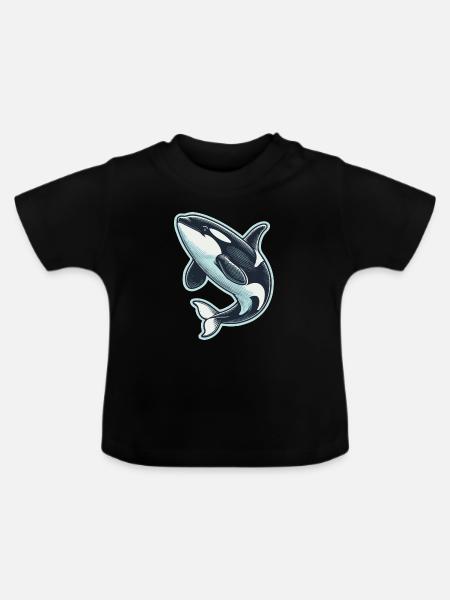 Orca - Baby Bio-T-Shirt mit Rundhals - Schwarz