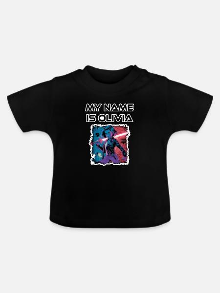 Mein Name ist Olivia 2026 - Baby Bio-T-Shirt mit Rundhals - Schwarz