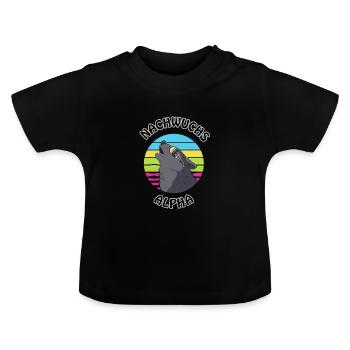 Nachwuchs Alpha Wolf Baby Design - Baby Bio-T-Shirt mit Rundhals - Schwarz - Vorne