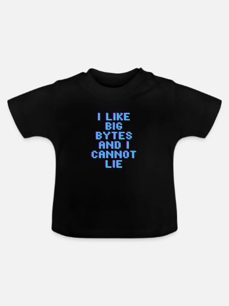 Ich mag große Bytes - Baby Bio-T-Shirt mit Rundhals - Schwarz
