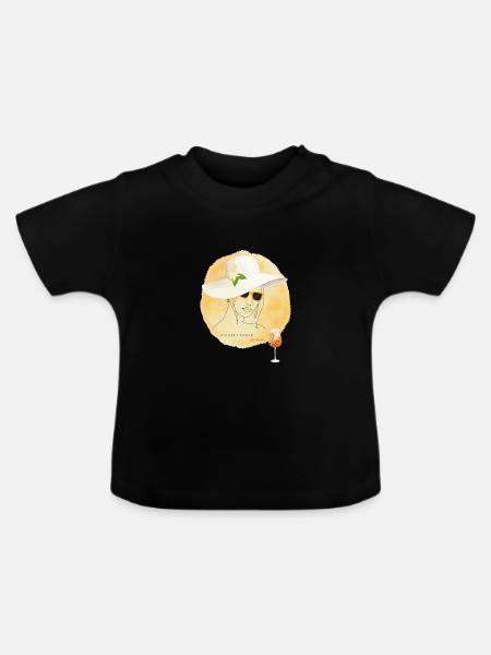 Amalfi Mood Lemon Summer Design - Baby Bio-T-Shirt mit Rundhals - Schwarz