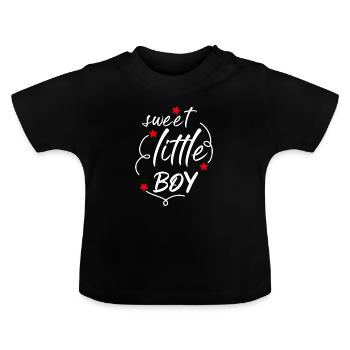 Petits garçons adorables, petits garçons mignons Bébés dictons - T-shirt bio col rond Bébé - noir - Devant