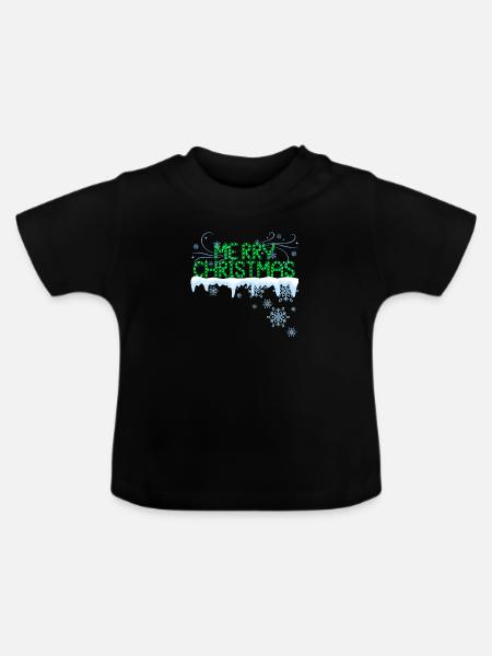 Frohe Weihnachten - Baby Bio-T-Shirt mit Rundhals - Schwarz