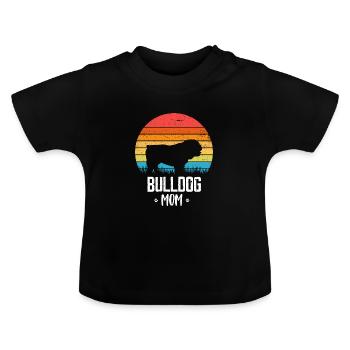 Bulldogge Hunderasse - Baby Bio-T-Shirt mit Rundhals - Schwarz - Vorne