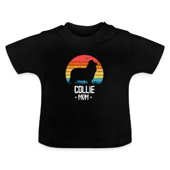 Collie - Baby Bio-T-Shirt mit Rundhals - Schwarz - Vorne