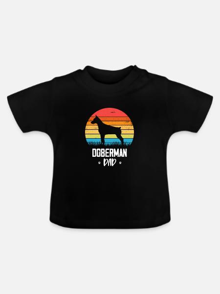 Doberman - Camiseta orgánica para bebé con cuello redondo - negro