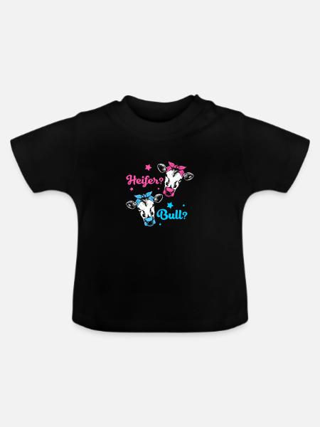 Gender Reveal Babyshower - Baby Bio-T-Shirt mit Rundhals - Schwarz