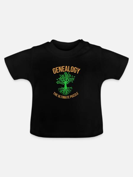 Stammbaum Genealogie - Baby Bio-T-Shirt mit Rundhals - Schwarz