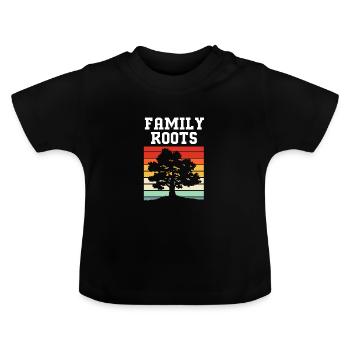 Généalogie de l’arbre généalogique - T-shirt bio col rond Bébé - noir - Devant