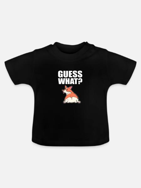 Corgi - Baby Bio-T-Shirt mit Rundhals - Schwarz