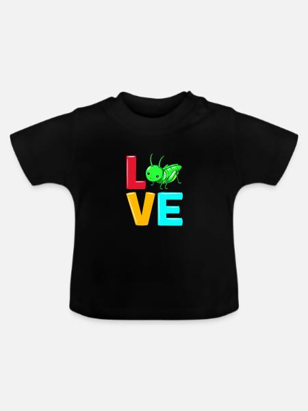 Heuschrecke - Baby Bio-T-Shirt mit Rundhals - Schwarz