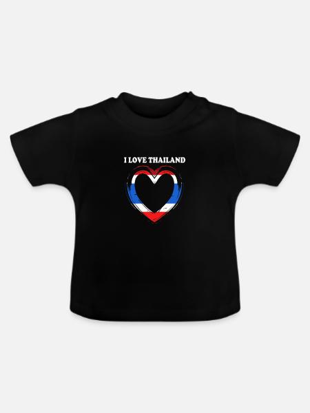 Thailand Thai Sprache - Baby Bio-T-Shirt mit Rundhals - Schwarz