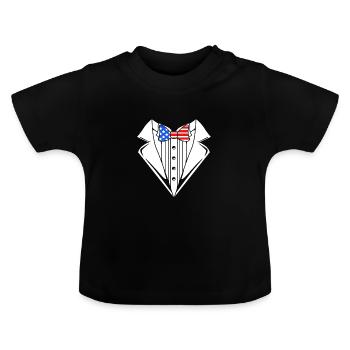 Vierter Juli Nationalfarben Nationalfeiertag USA - Baby Bio-T-Shirt mit Rundhals - Schwarz - Vorne