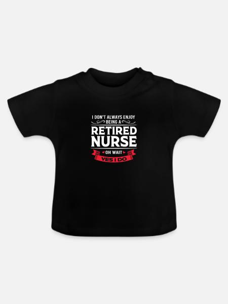 Krankenschwester Rente - Baby Bio-T-Shirt mit Rundhals - Schwarz