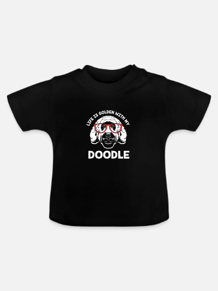 Goldendoodle - Baby Bio-T-Shirt mit Rundhals - Schwarz