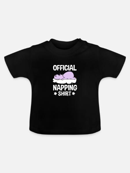 Nilpferd - Baby Bio-T-Shirt mit Rundhals - Schwarz