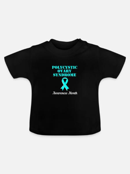 Pcos-Bewusstsein - Baby Bio-T-Shirt mit Rundhals - Schwarz