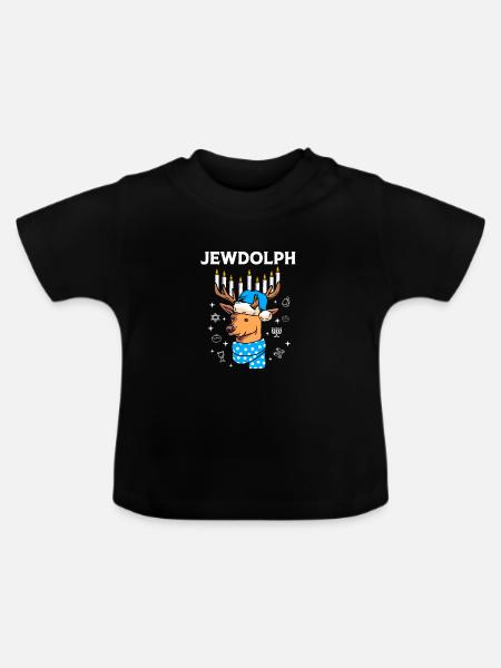 Chanukkah - Baby Bio-T-Shirt mit Rundhals - Schwarz