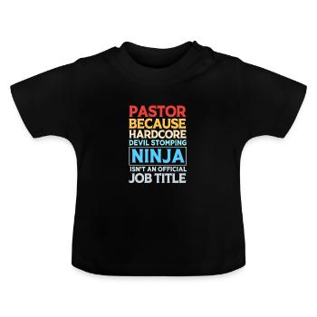 Pfarrer - Baby Bio-T-Shirt mit Rundhals - Schwarz - Vorne