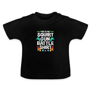 Pistolet à eau - T-shirt bio col rond Bébé - noir - Devant