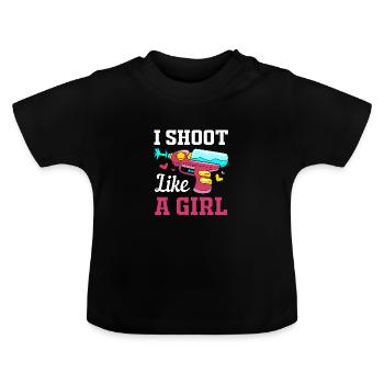 Pistolet à eau - T-shirt bio col rond Bébé - noir - Devant